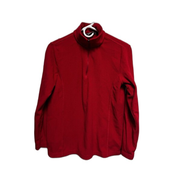 019-015 Lands' End Red Women Size Small 4 6 Quarter Zip Fleece Long Sleeve - Picture 1 of 6
